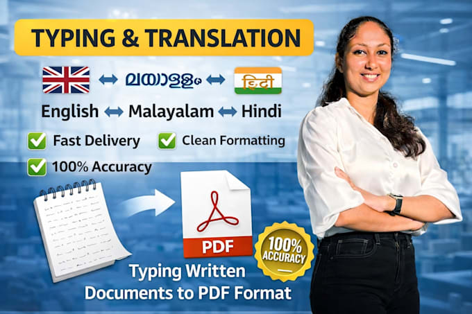 type or translate and convert your files into clean word documents