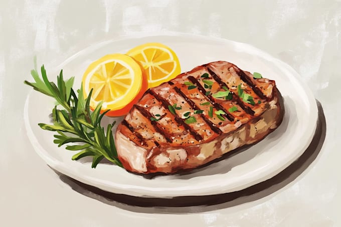 draw custom food illustrations