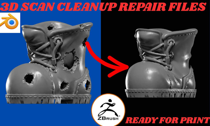 modify, cut, repair, fix 3d model, stl file 3d scan cleanup blender for printing