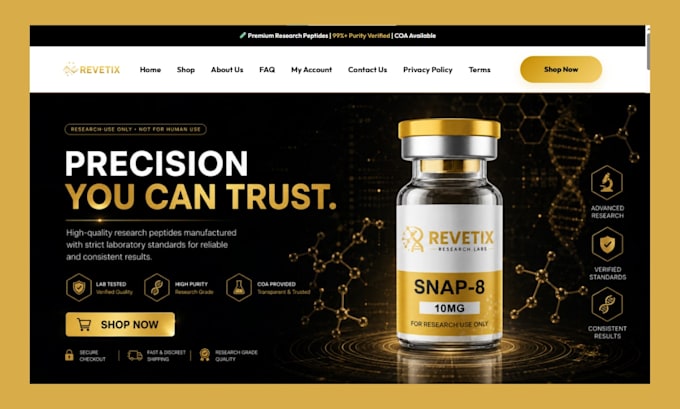 build peptide website research peptide store woocommerce website