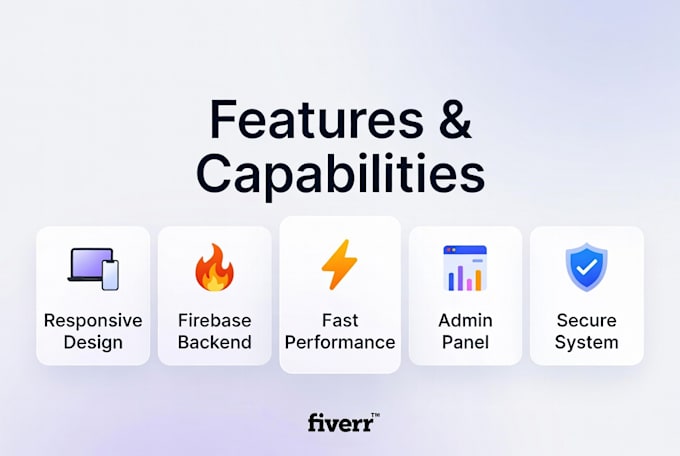 create a modern responsive website with firebase backend