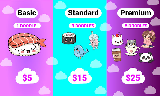 draw cute kawaii doodles and sticker illustrations