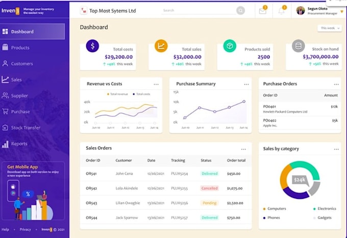 full stack web app CRM, erp, HR, cms, saas mobile apps custom business software