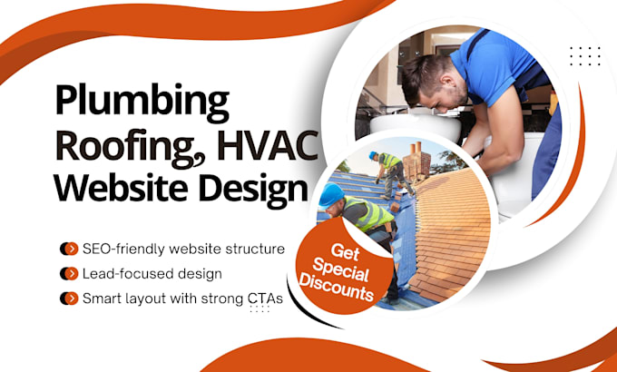 design roofing, plumbing, hvac, construction or remodeling website