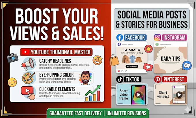 design amazing youtube thumbnails and facebook posts