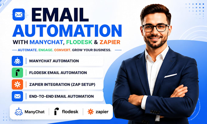 setup manychat flodesk and zapier zap email automation