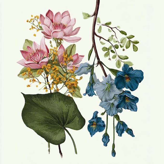 hand draw botanical illustrations