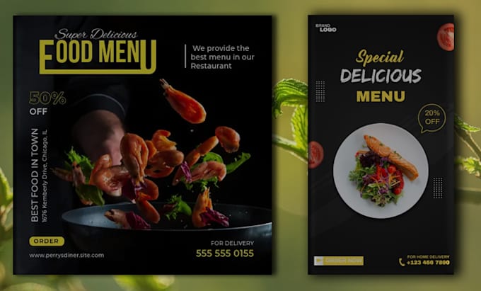 design eye catching restaurant promo social media posts