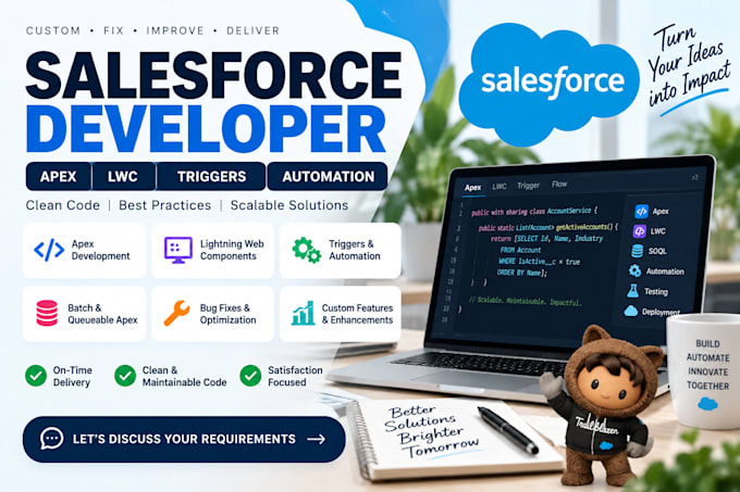 develop and fix salesforce apex, lwc and automation