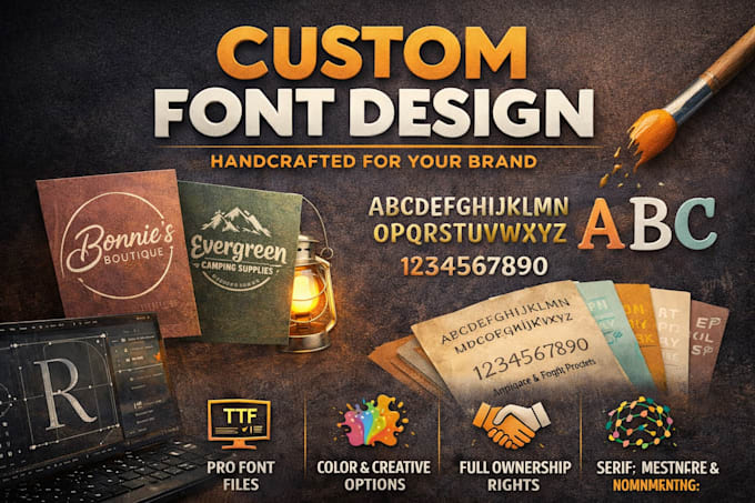 design a unique custom font for your brand, logo, or project