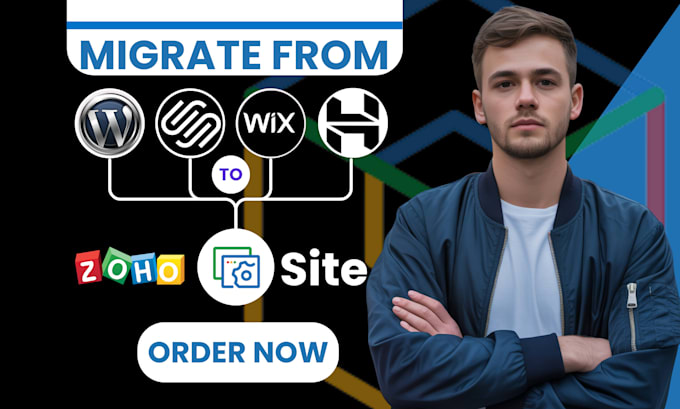 migrate wordpress, wix, squarespace or hostinger website to zoho sites