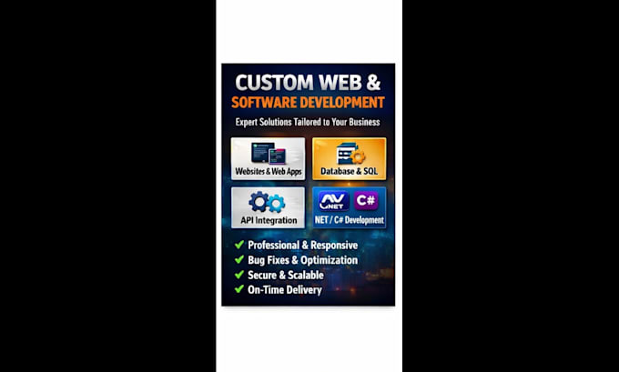 build a professional website or custom software solution