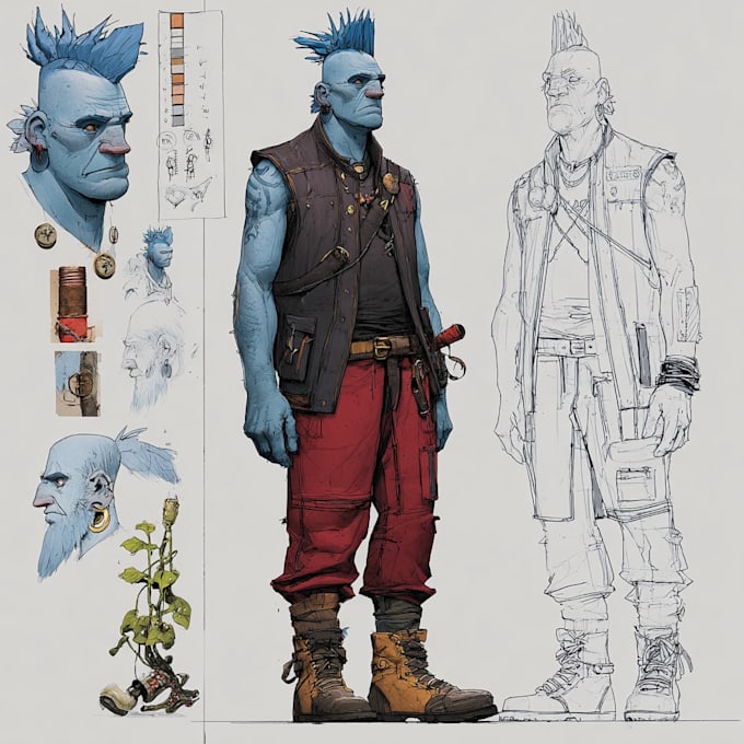 Create concept art, character design and illustration by Desamates | Fiverr