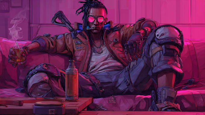 design cyberpunk character, original character design