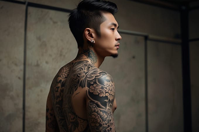 create a japanese style tattoo design and art