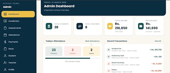 build a school management system using the mern stack