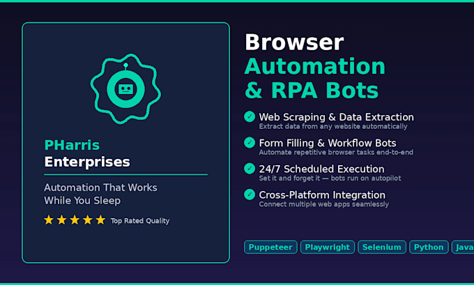 build custom browser automation and rpa bots