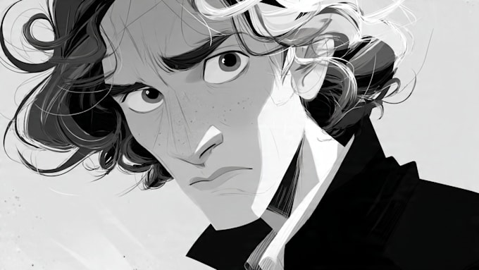 draw simple black and white illustration