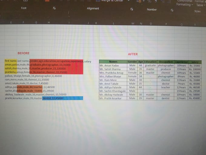 do excel data cleaning and formatting