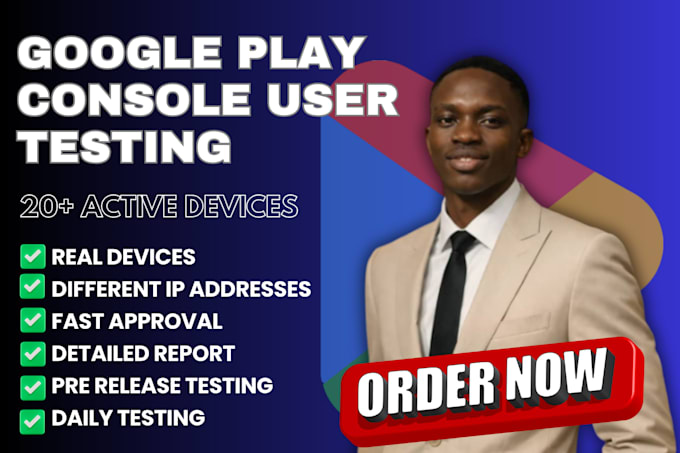provide google play console user testing 12 testers app publishing