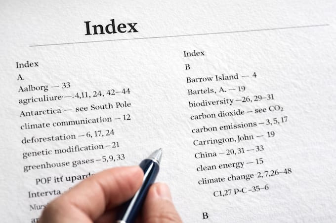 do professional book indexing, index typing and formatting