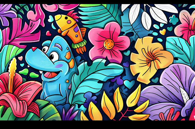 create cartoon doodle art illustration for your project