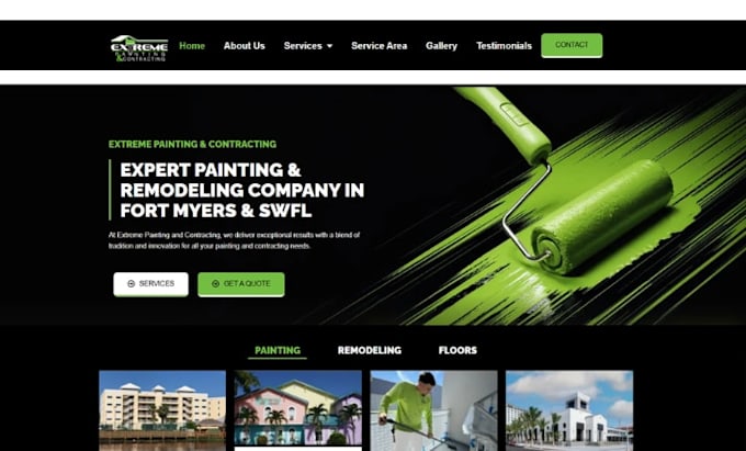 create a professional painter website for house painting services