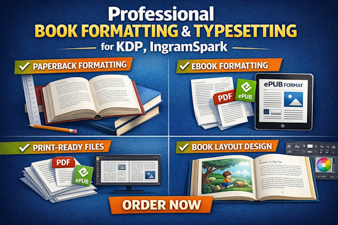 professional book formatting and typesetting for KDP, ingramspark