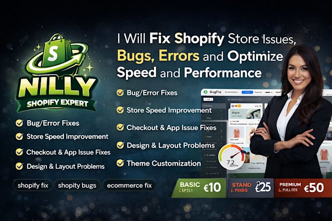 fix shopify store issues, bugs, errors and optimize speed and performance