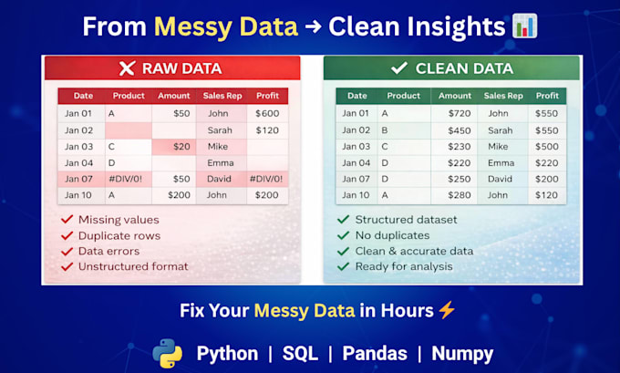 clean and analyze your messy data using python and sql