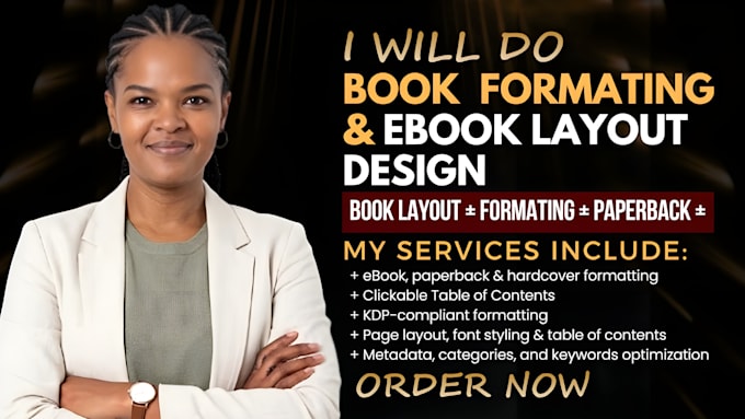 do kindle ebook layout design, paperback and hardcover formatting for amazon kdp