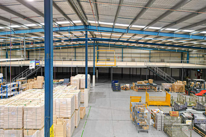 revamp 3d warehouse design,automated warehouse render,warehouse storage facility