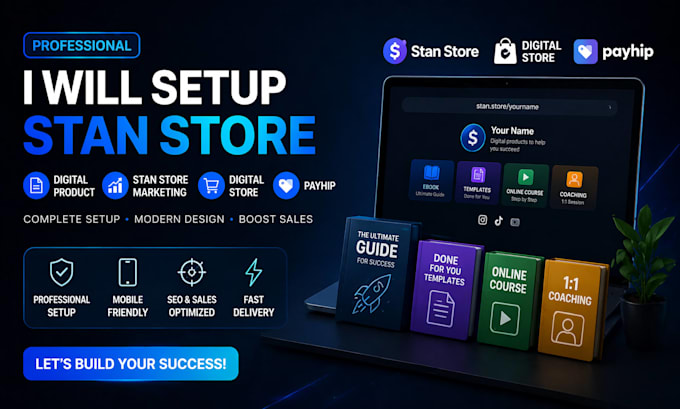 setup stan store digital product stan store marketing digital store payhip