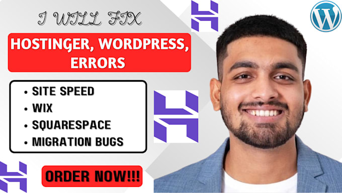fix hostinger wordpress errors, site speed, and wix squarespace migration bugs