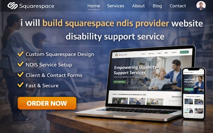 build squarespace ndis provider website disability support service website