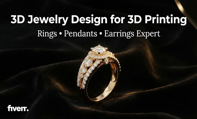 do high quality 3d jewelry modeling for ring pendant matrixgold lostwax 3d print