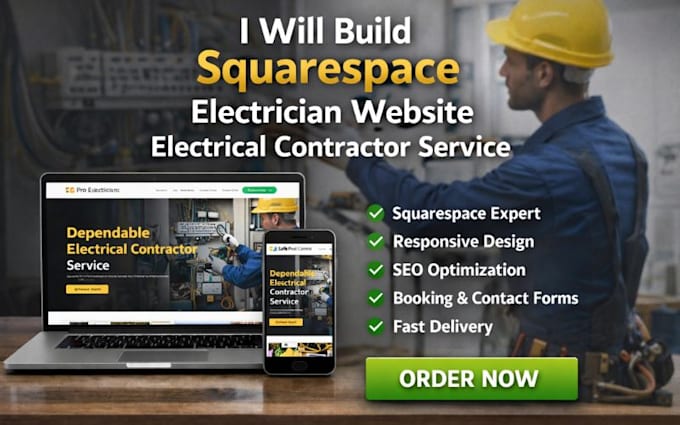 build squarespace electrician website electrical contractor service website