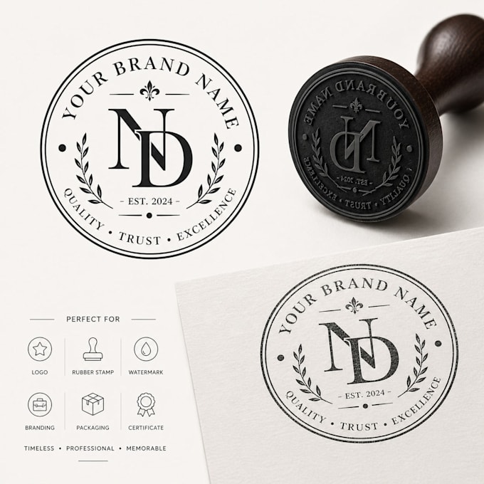 design digital seal, rubber stamp, logo in any shape