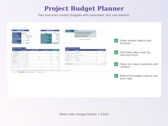 create a custom project budget tracker in google sheets
