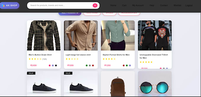 build modern ecommerce website using HTML CSS js
