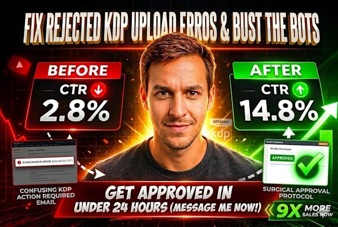 fix rejected KDP upload errors margin bleed and cover quality issues surgically
