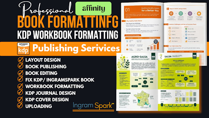 do affinity publisher book formatting, workbook design, amazon kdp, ingramspark