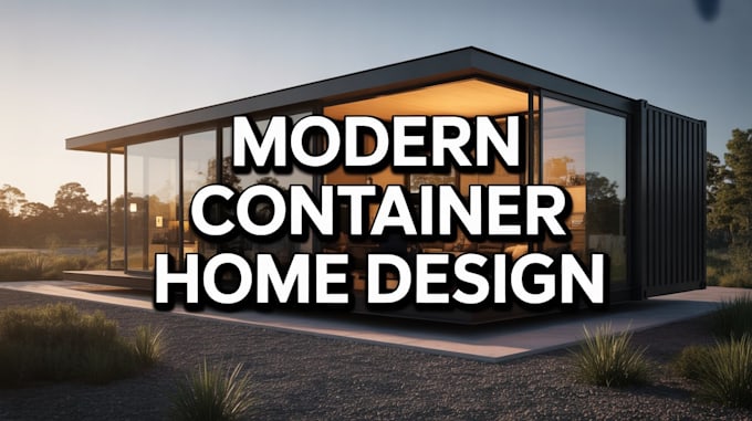 design modern container home or tiny house plan 3d model and realistic rendering