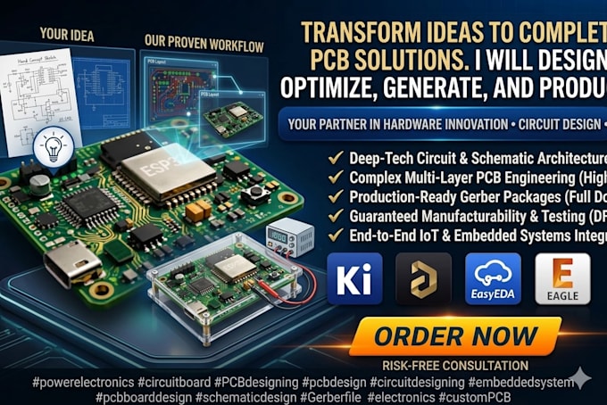 design schematic, pcb design, circuit design pcb production and pcb generation