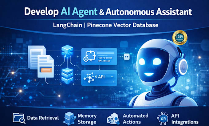 develop ai agent autonomous assistant langchain pinecone vector database