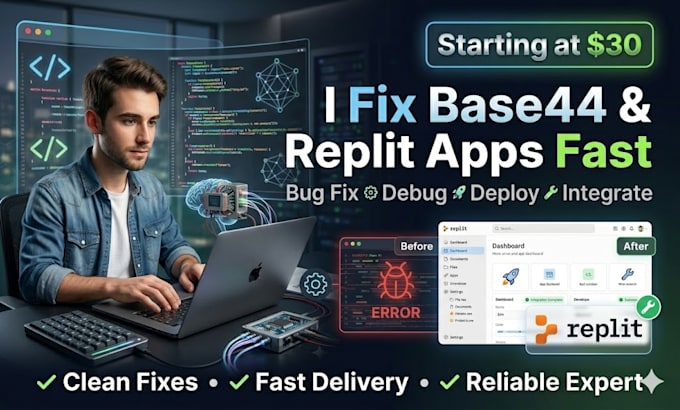 fix, debug and deploy your base44 or replit web app