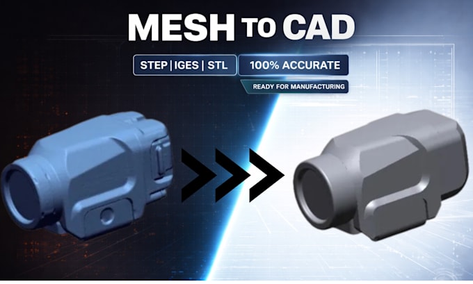 Do 3d cad reverse engineering scan to cad, stl to step in solidworks 3d ...