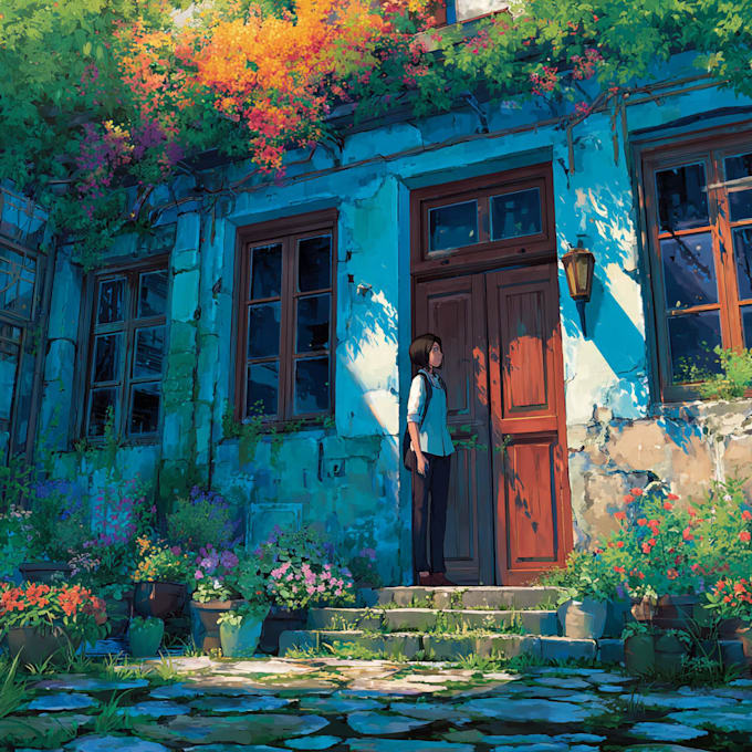 do anime style art with simple background