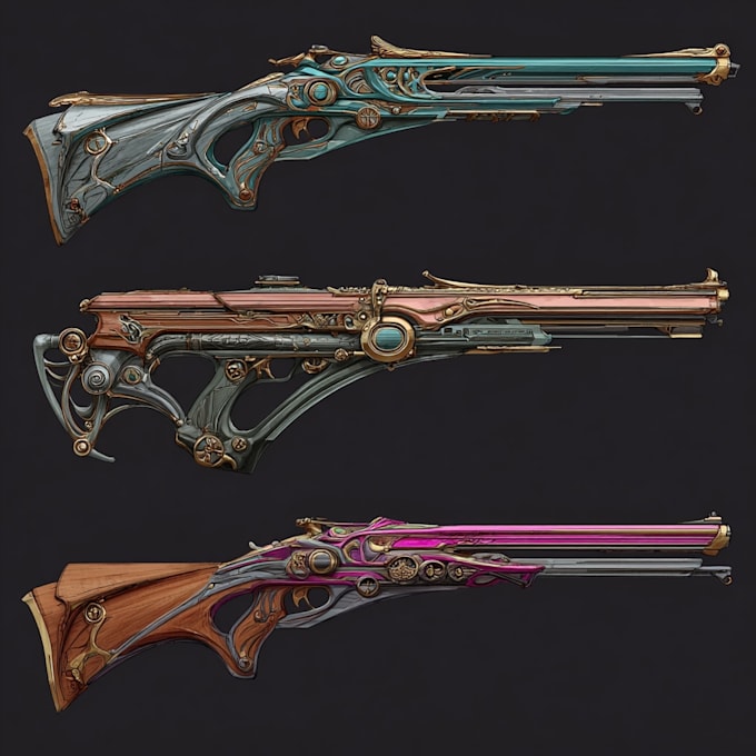 create weapon concept art for you