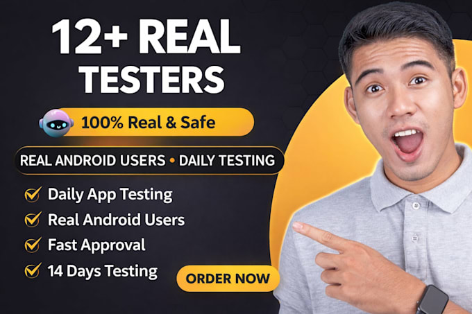 provide 12 testers closed testing 20 testers mobile app testing 12 testers